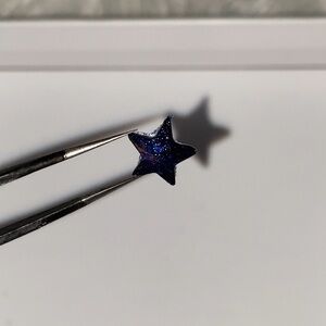 10pcs 3D Nail Charm Midnight Sky Blue Glitter Large Stars - Made For All Lengths